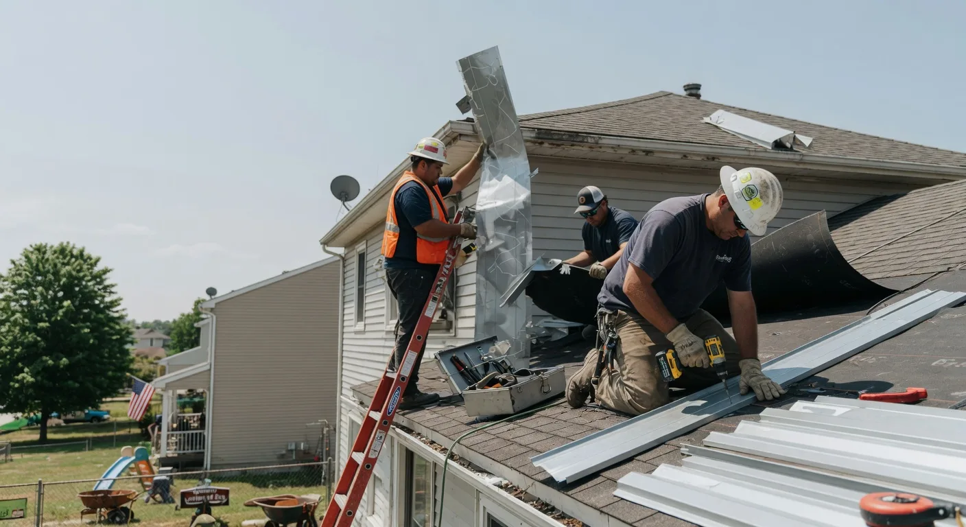 Storm Damage Metal Roof Repair in Keensburg, IL